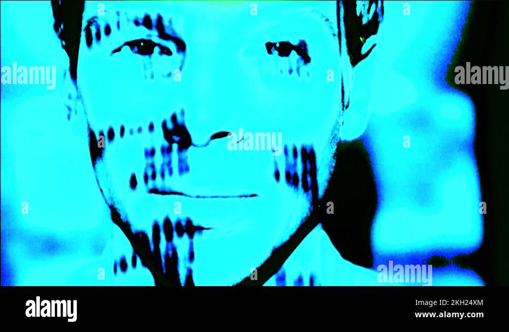Projection, light effect, in the face of a man Stock Video Footage Alamy