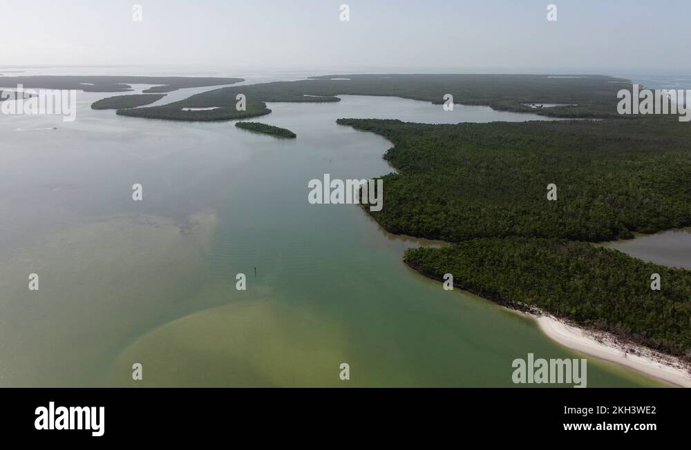 drone aerial of the ten thousand islands in southwest florida Stock