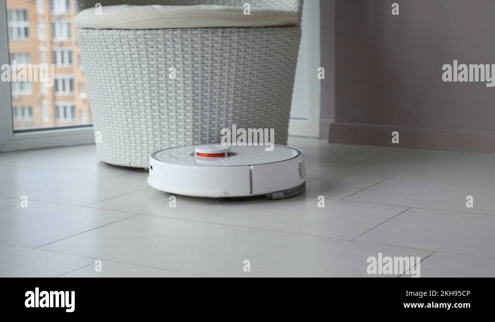 Vacuuming hoovering robot device Stock Videos & Footage HD and 4K