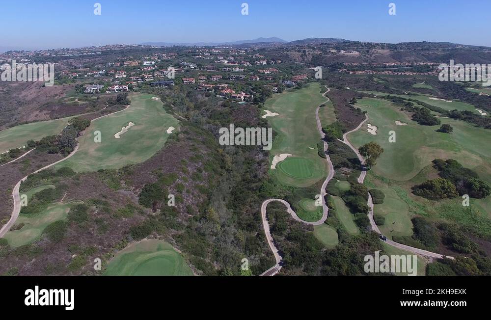 Residential Neighborhood Golf Course Aerial View of Newport Beach