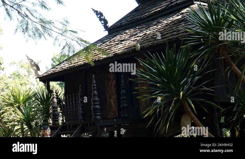 Traditional architecture at the black house or baandam museum Stock