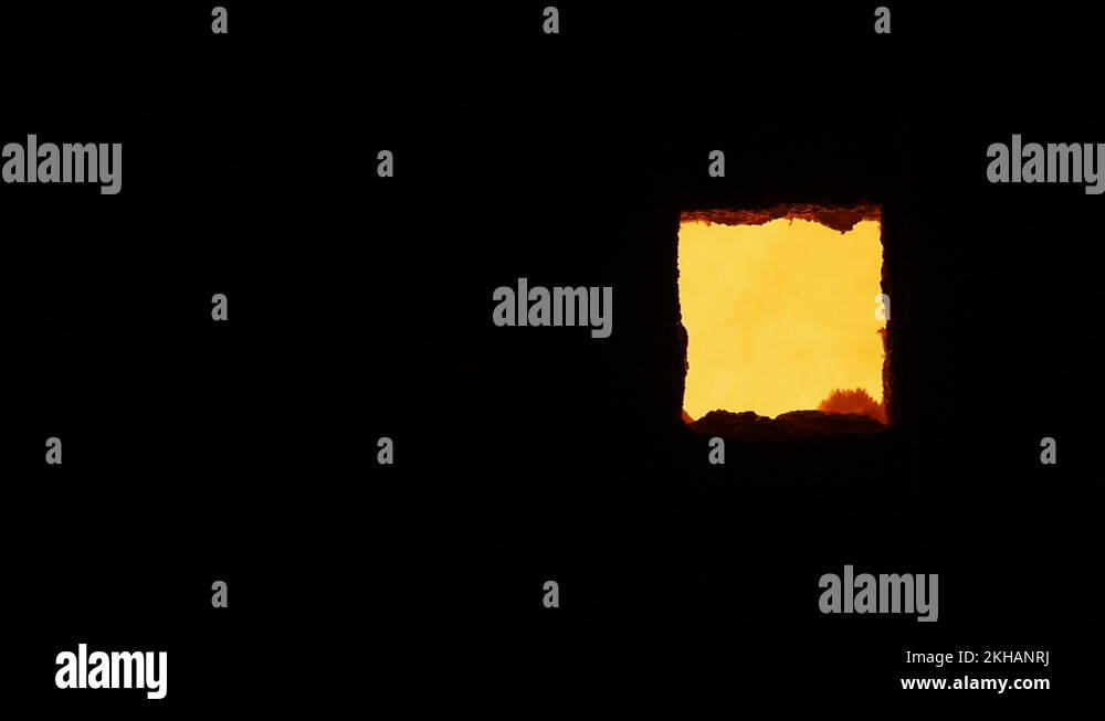 The window in the furnace is abnormally high melting point of glass. The Stock Video Footage Alamy