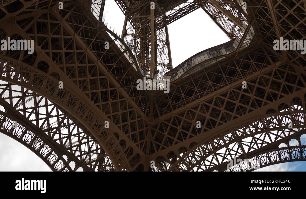 Paris view under Eiffel Tower / Tour Eiffel 4K Hyperlapse / Time