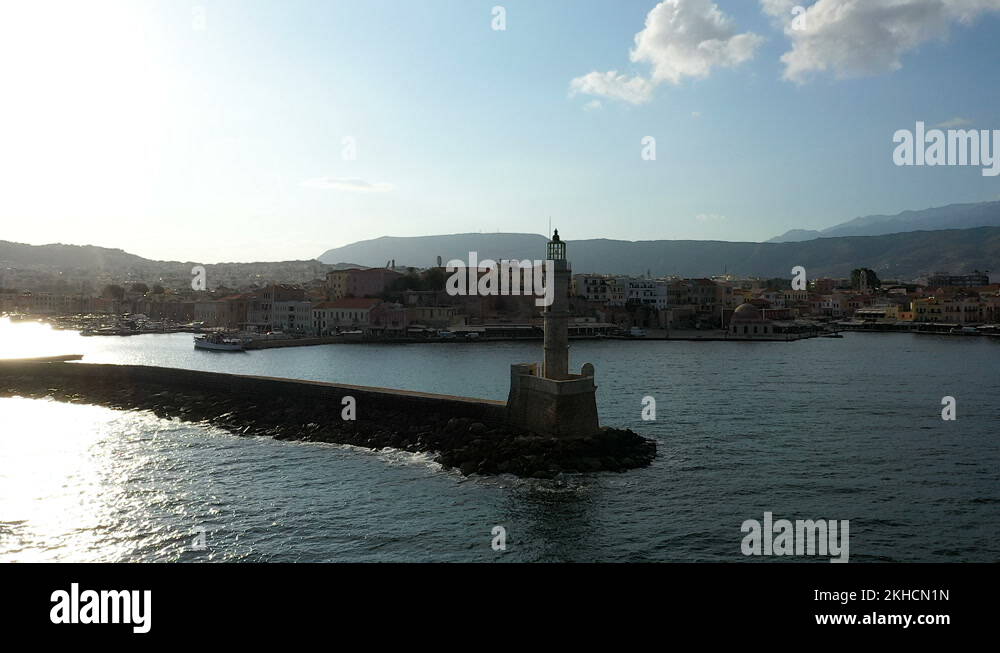 Hania chania old town lighthouse Stock Videos & Footage HD and 4K