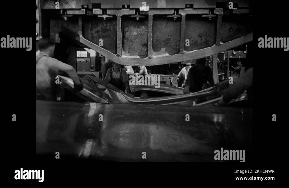 Workers In Automobile Factory Punching Metal Car Body Parts Stock Video Footage Alamy