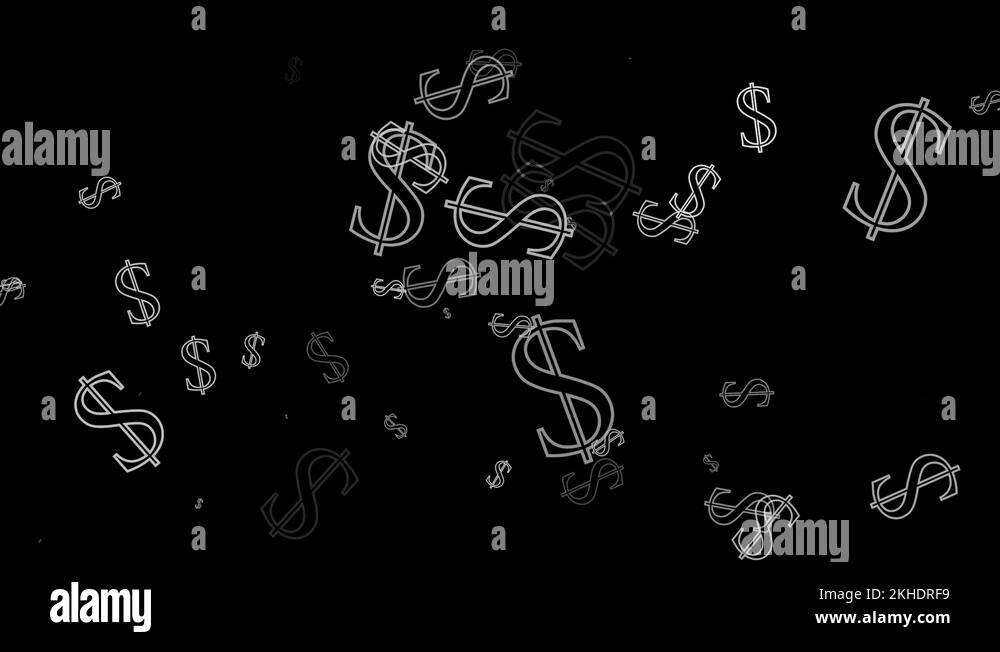 Black and White Popping Up Dollar Signs Seamless Loop Stock Video