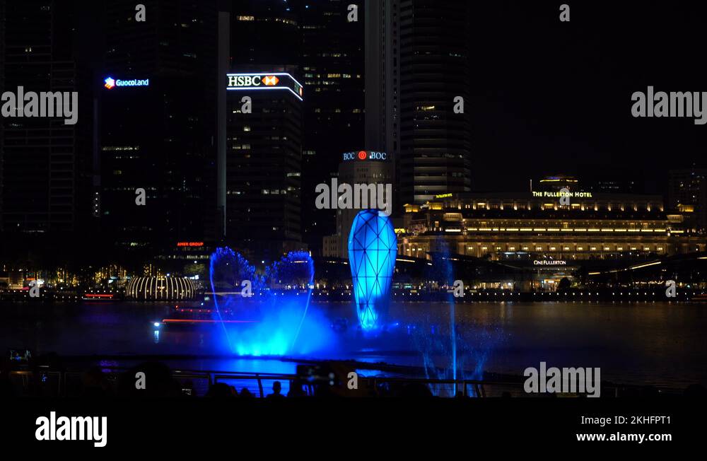 Marina bay sands light and sound show Stock Videos & Footage HD and