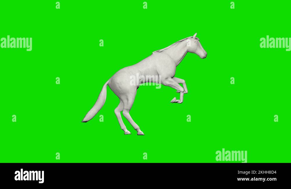 Paper Horse Running And Jumping Seamless Loop Green Screen Chromakey