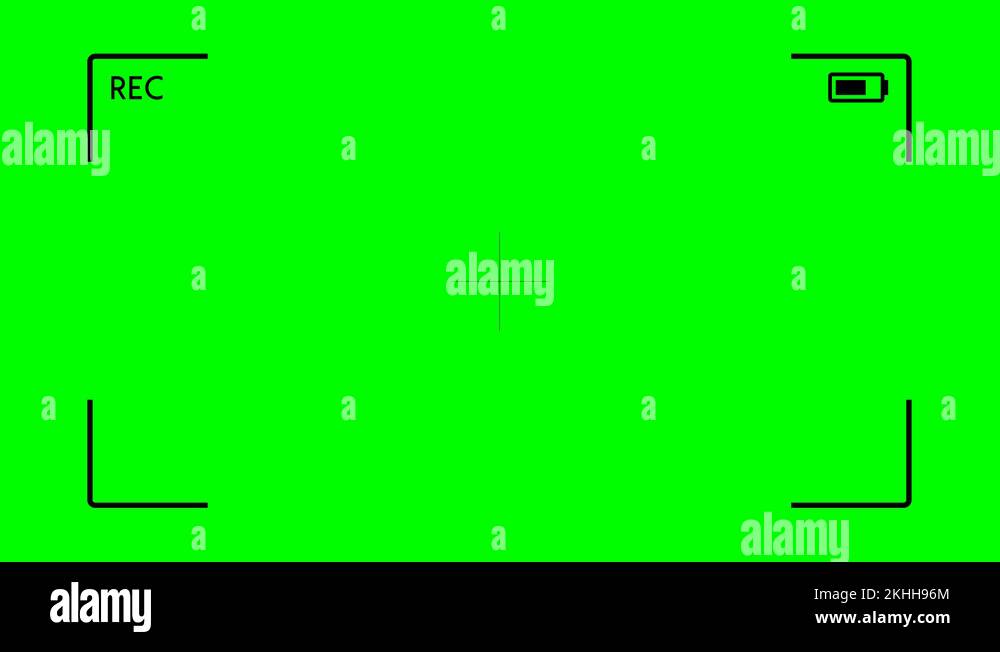 Camera viewfinder black guide Recording on green screen Stock Video