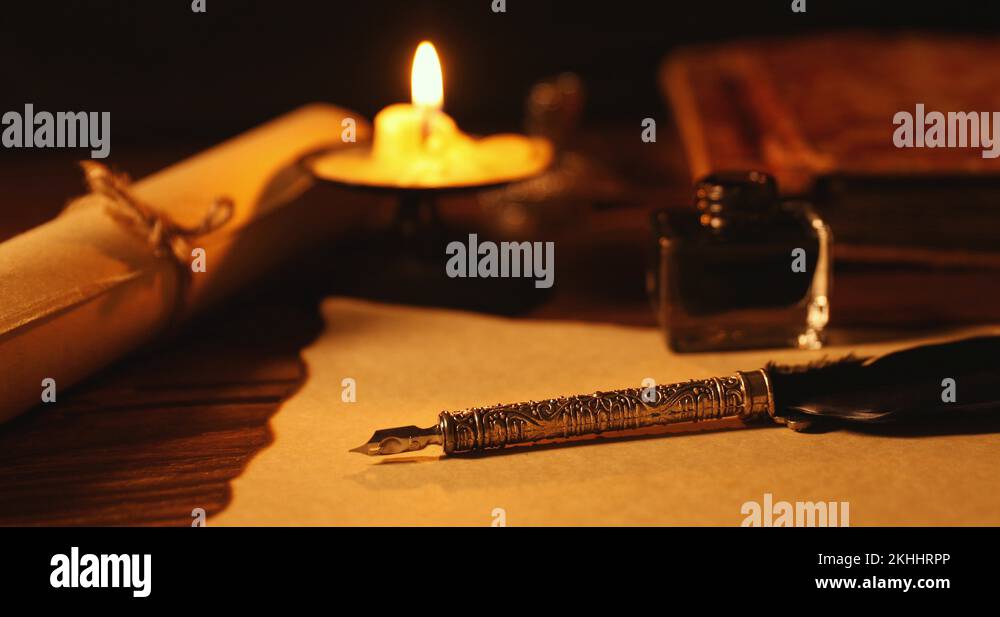 Quill pen and ink parchment paper Stock Videos & Footage HD and 4K Video Clips Alamy