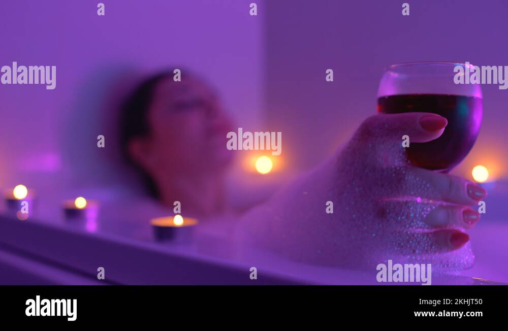 Woman relaxing in bath candles Stock Videos & Footage HD and 4K Video