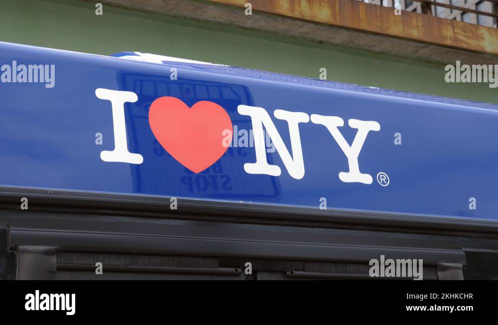 I LOVE NY logo on MTA New York City Bus. New York City, USA Stock Video ...