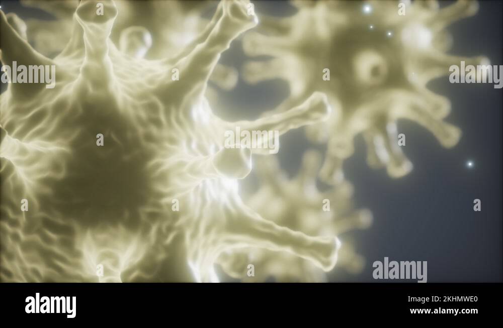 Bacteria virus or germs cells under microscope with depth