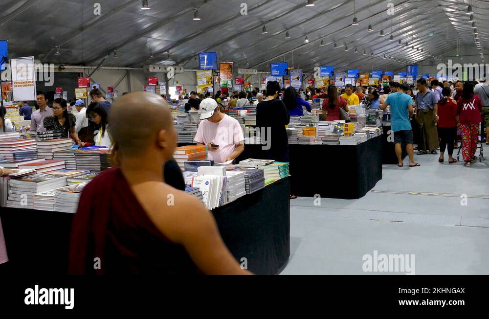 Shoppers at Big Bad Wolf book fair in Yangon, the worlds biggest book
