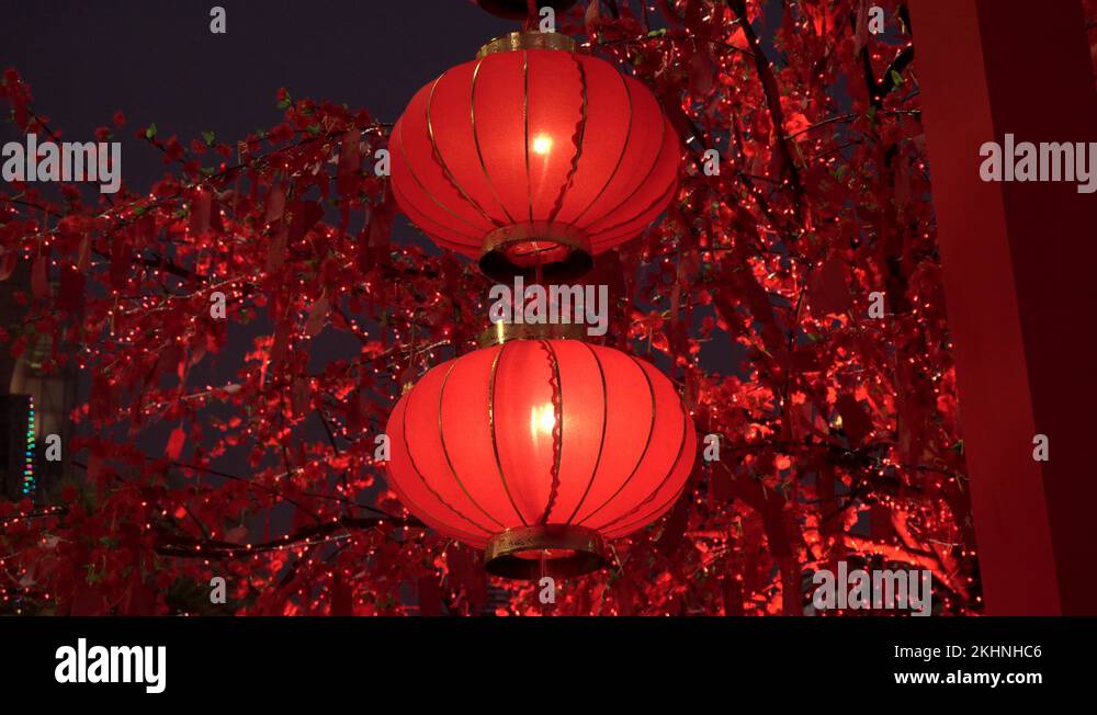 Chinese paper lanterns during Chinese new year festival Stock Video
