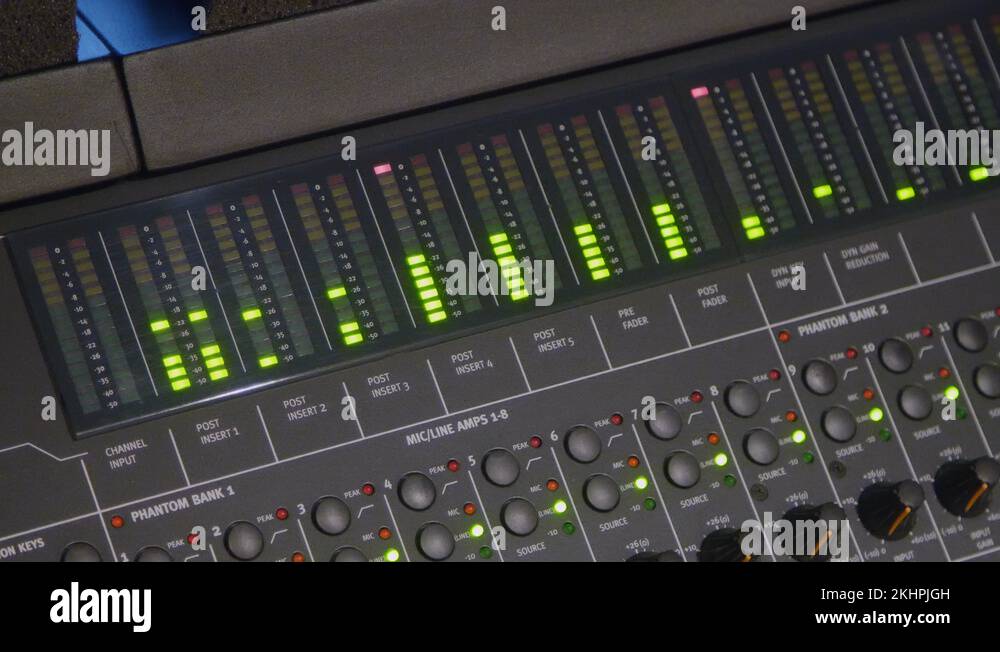 Audio Mixer Digital Levels, VU meter Stock Video Footage Alamy