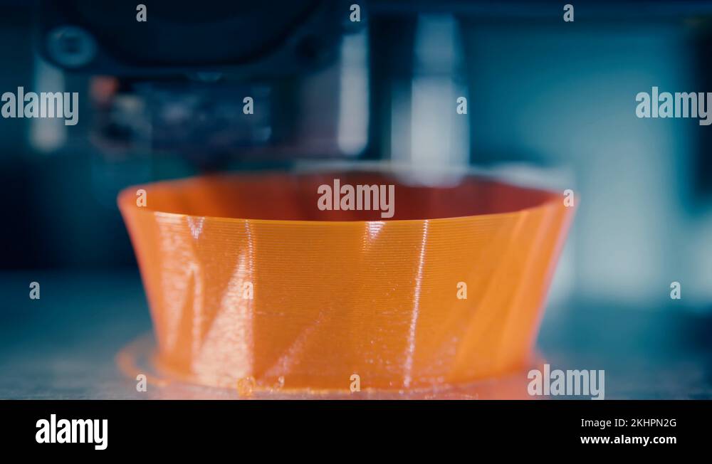 printing-machine-is-manufacturing-a-3d-object-in-fast-motion-stock