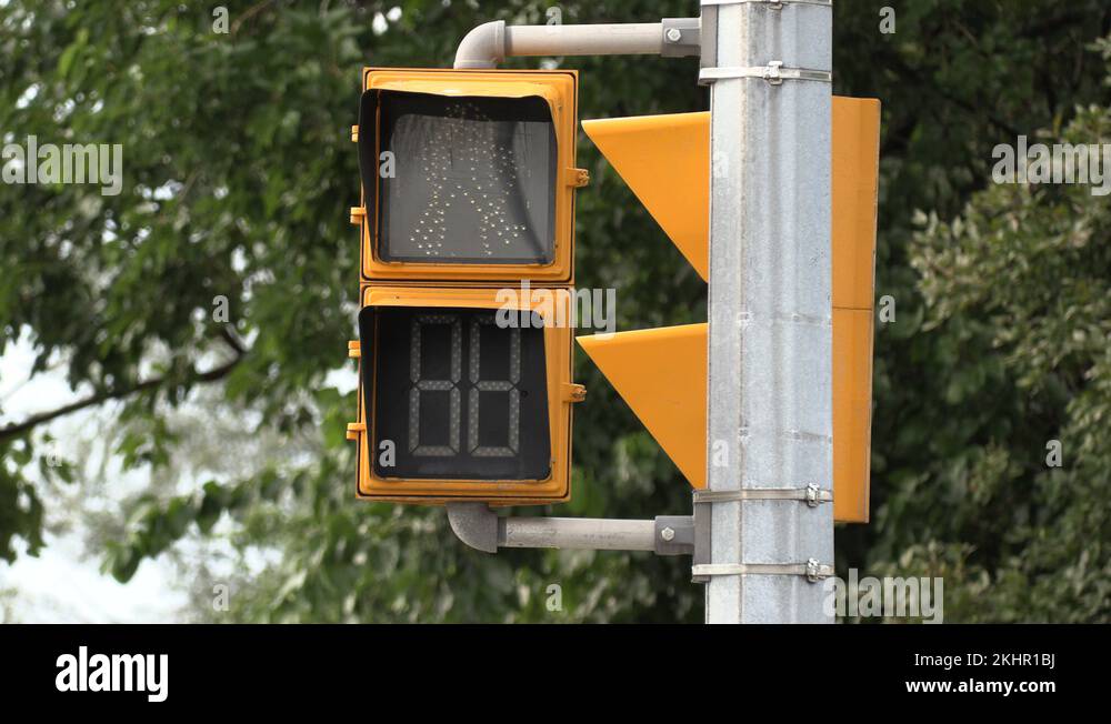 Traffic lights out due to storm and power outage Stock Video Footage