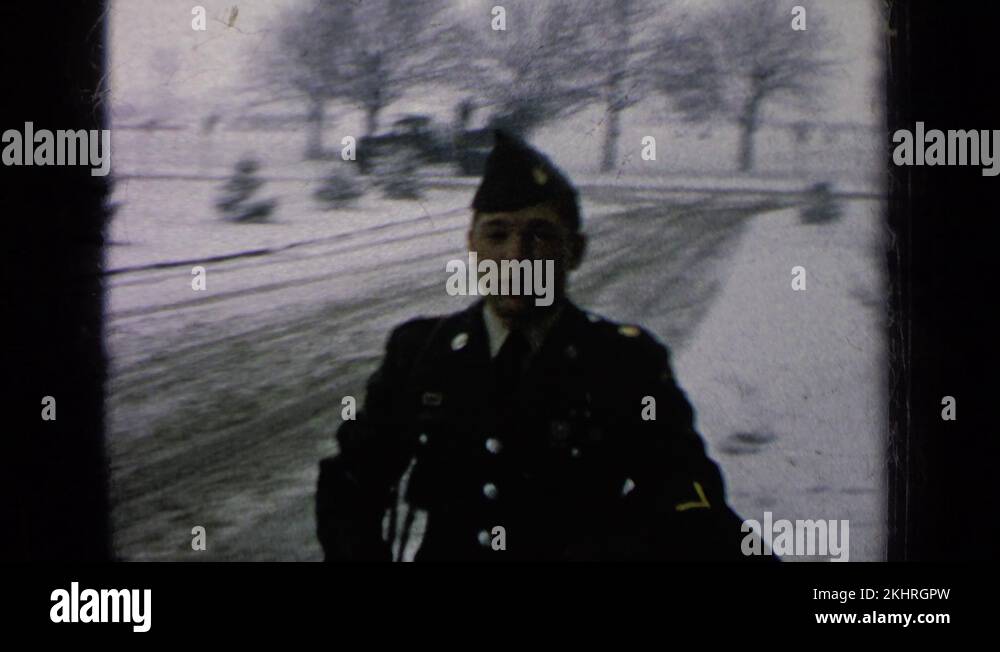 GERMANY MILITARY BASE-1963: Soldier Leaving His Residence On A Snowy ...