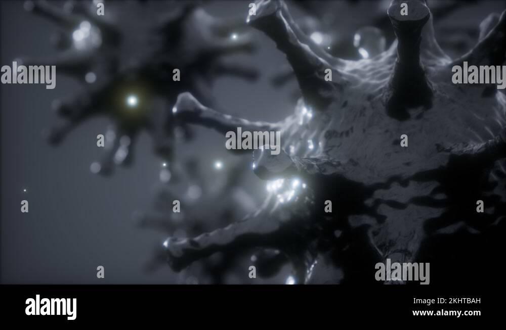Bacteria virus or germs cells under microscope with depth
