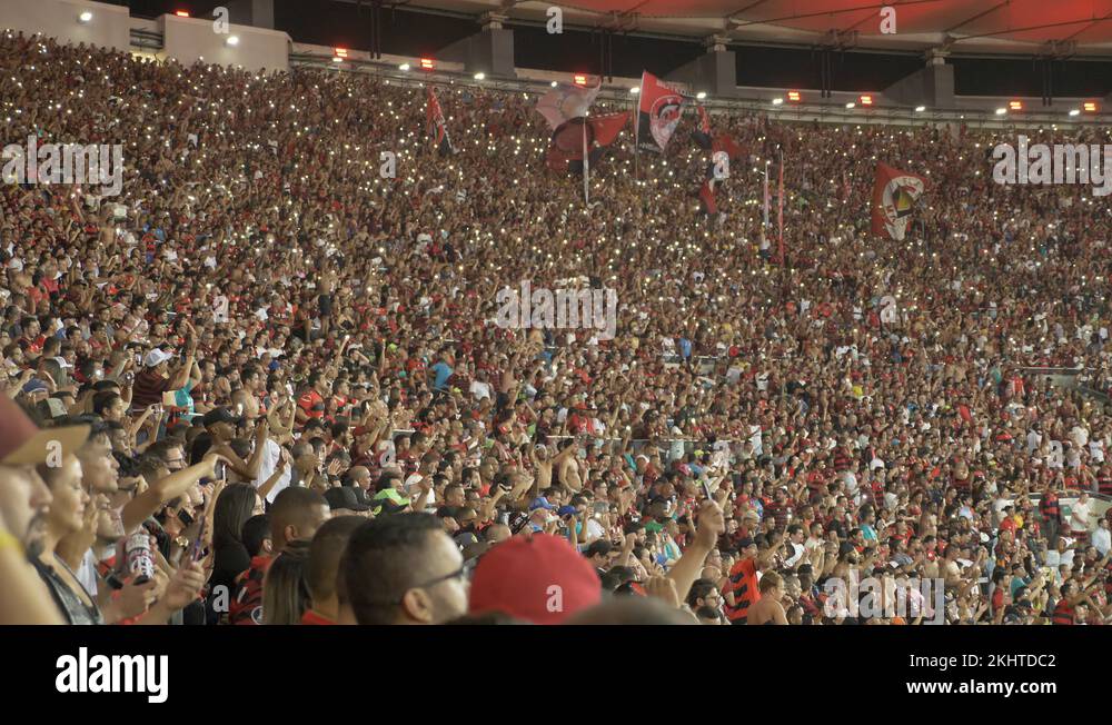 Brazilian football fans in the new Maracana Stadium,Rio de Janeiro ...