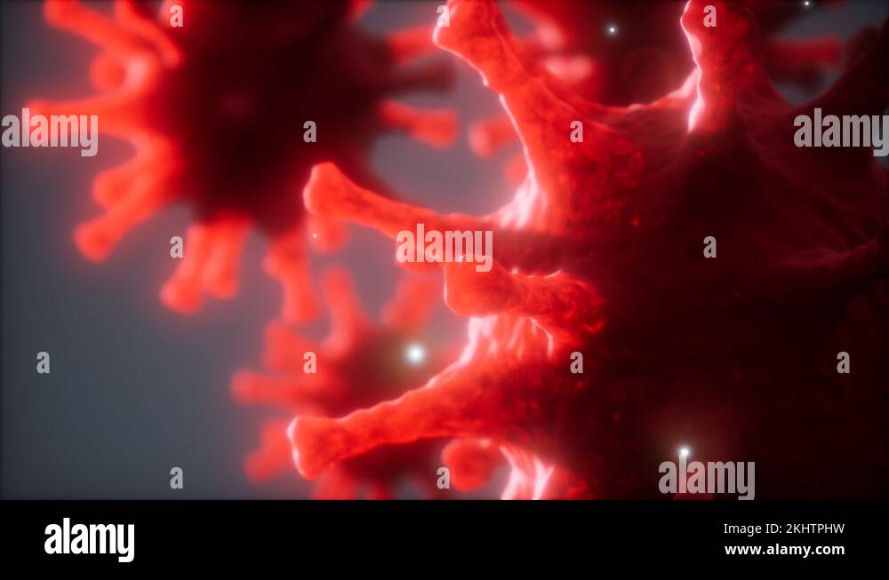 Bacteria virus or germs cells under microscope with depth