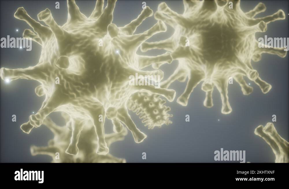 Bacteria virus or germs cells under microscope with depth