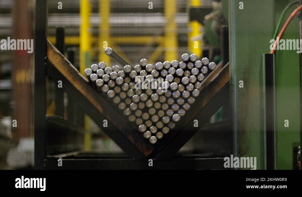 Steel Bars falling in place high level of automation at a manufacturing
