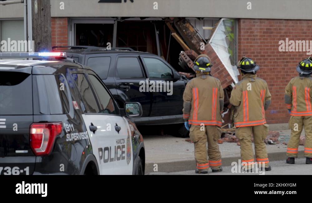 Ontario, Canada 2020 Fire department on the scene of car accident