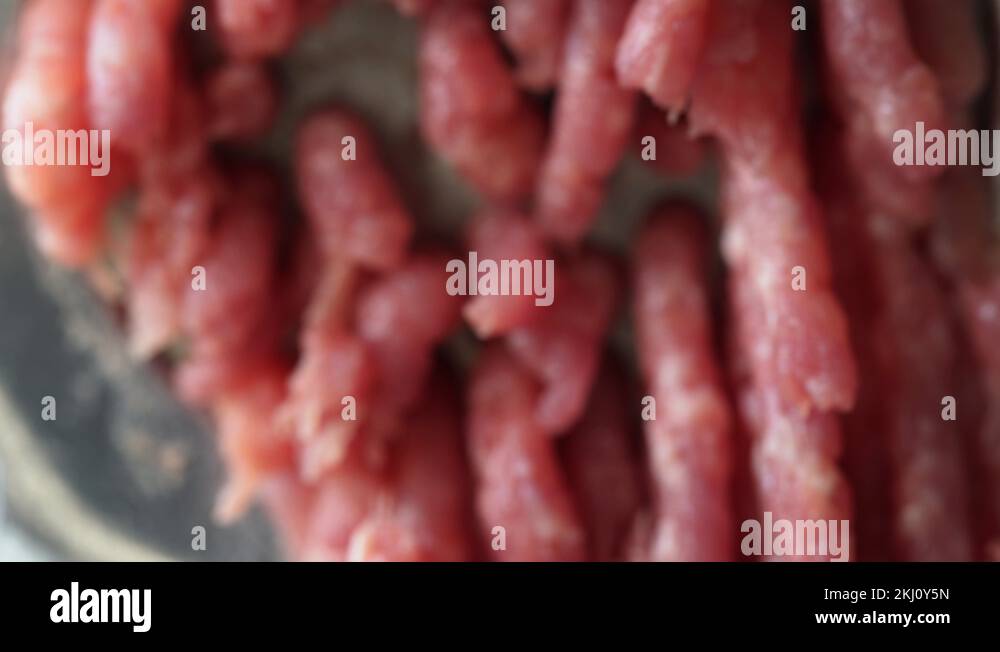 Process of home electric mince machine making minced meat from fresh