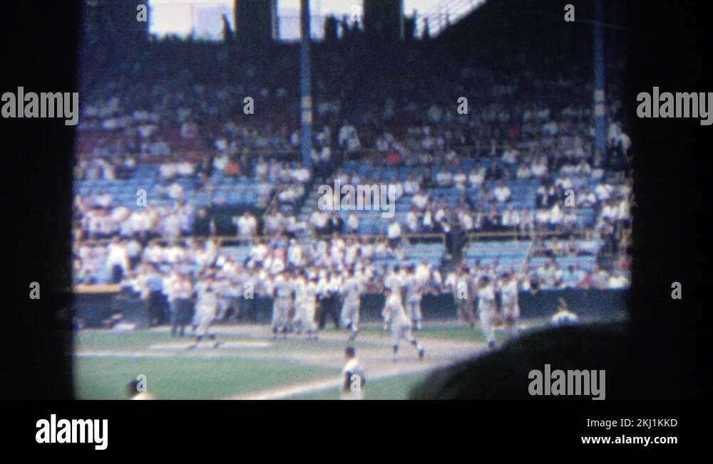 YANKEE STADIUM NEW YORK1964 Baseball Field Players In White Uniforms Stock Video Footage Alamy
