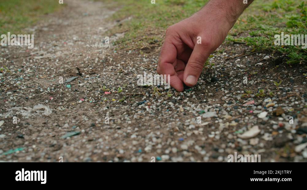 Plastic Resin Pellets Litter. also known as Nurdles Stock Video Footage