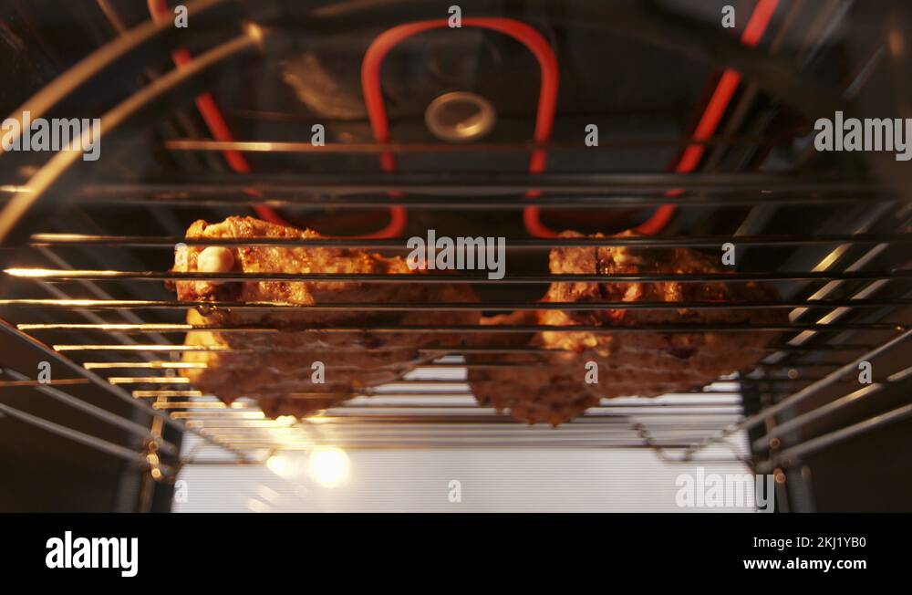 Cooking grilled rib pork chops in oven roasted pork meat chop on