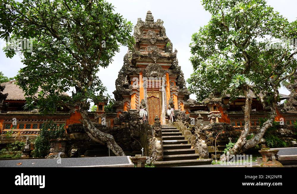 Saraswati Temple in Bali, Ubud. Hindu religious traditional ...