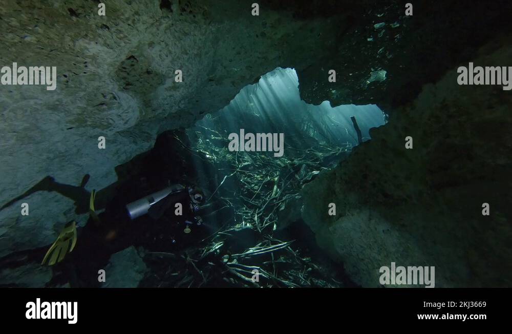 Scuba diver in an underwater cave Stock Videos & Footage HD and 4K