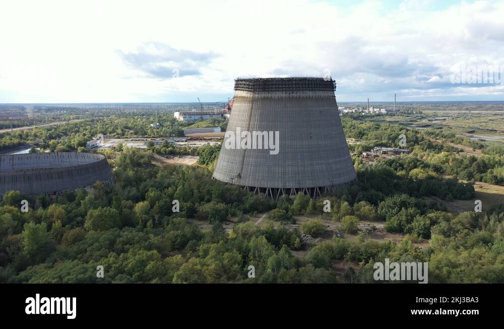 Cooling towers for cooling units 5 and 6 of the Chernobyl nuclear power ...