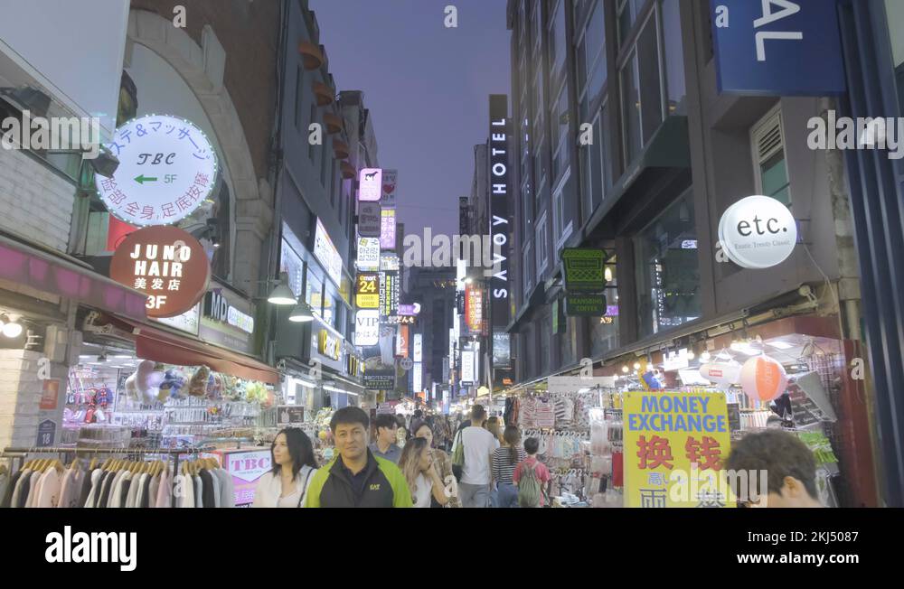 Myeongdong downtown alley seoul south Stock Videos & Footage - HD and ...