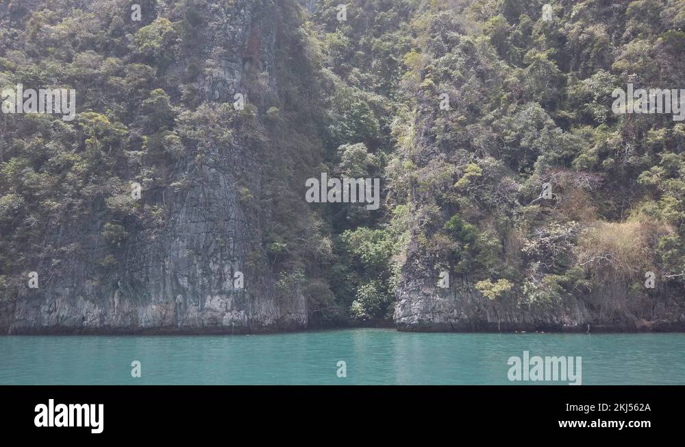 Phi Phi island from a boat, entering the Bay, where the Beach movie was