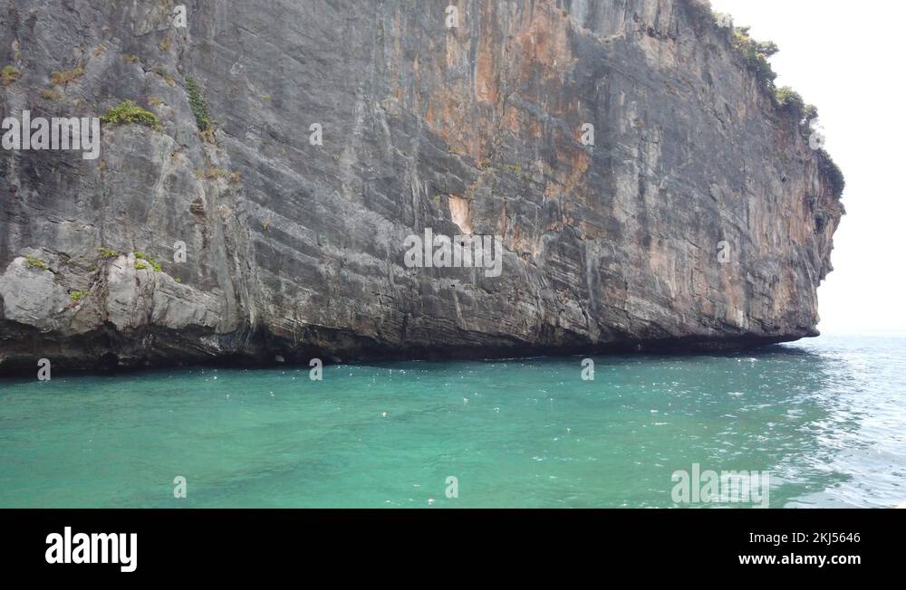 Phi Phi island from a boat, entering the Bay, where the Beach movie was