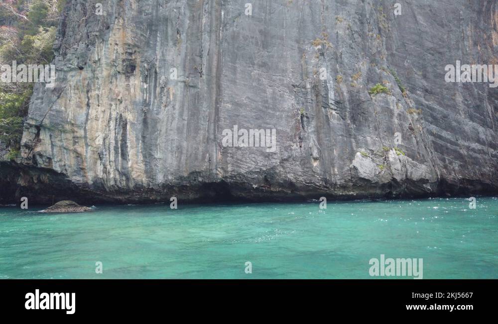 Phi Phi island from a boat, entering the Bay, where the Beach movie was