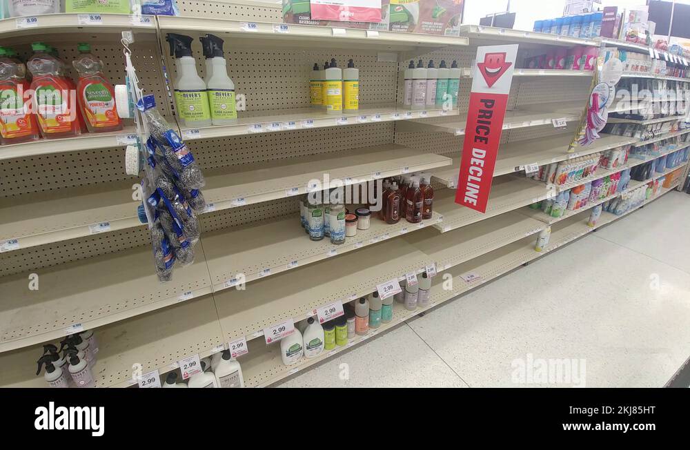 Grocery Store Empty Shelves No Clorox Disinfecting Wipes Stock