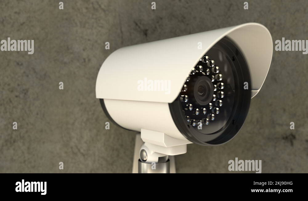 Security CCTV camera rotates and scanning area for surveillance