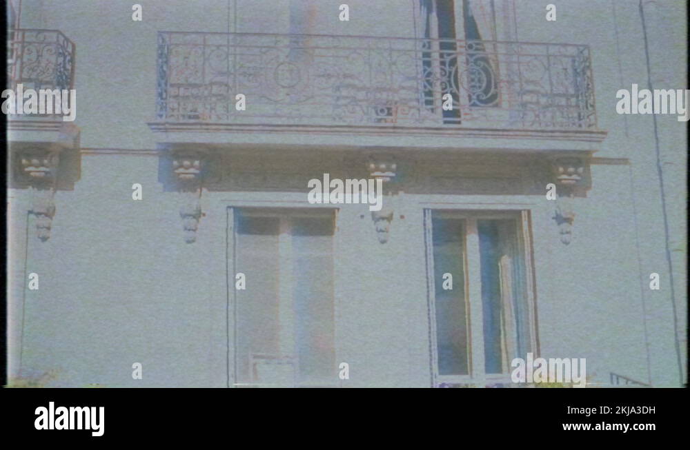 VHS effect vintage tape film effect over POV from inside metro train