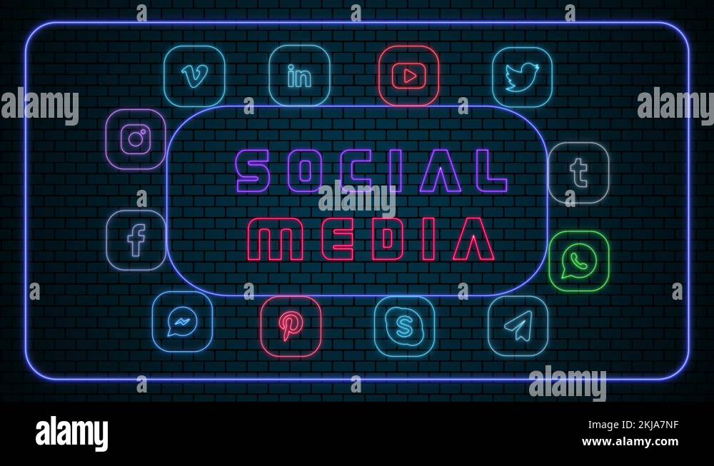 neon social media icons,animated icons wallpaper,4k neon animation ...