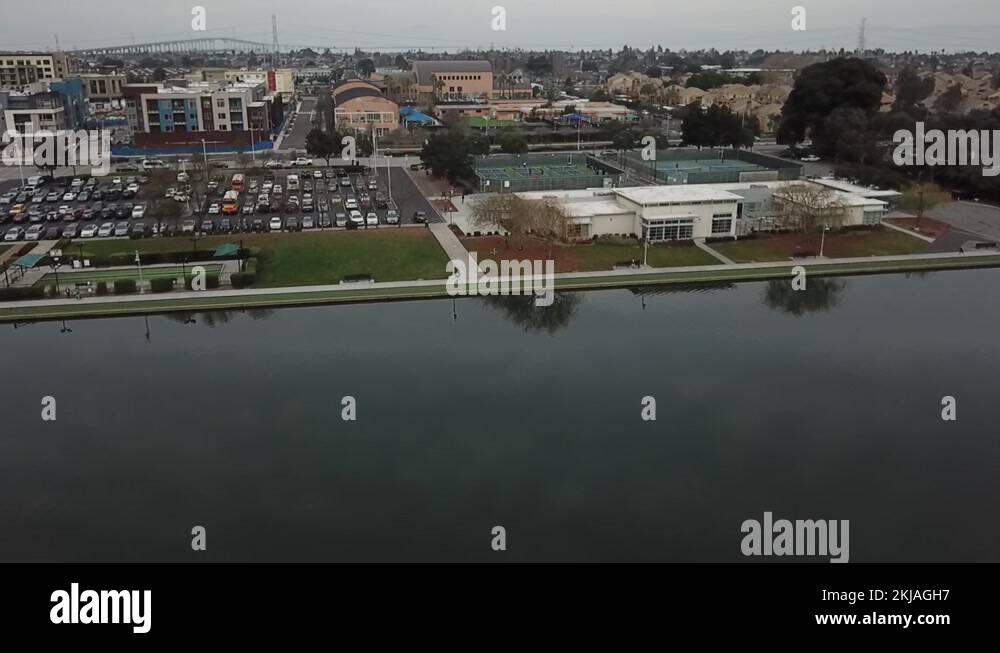 Drone Footage of Foster City water in the Bay Area California. Footage