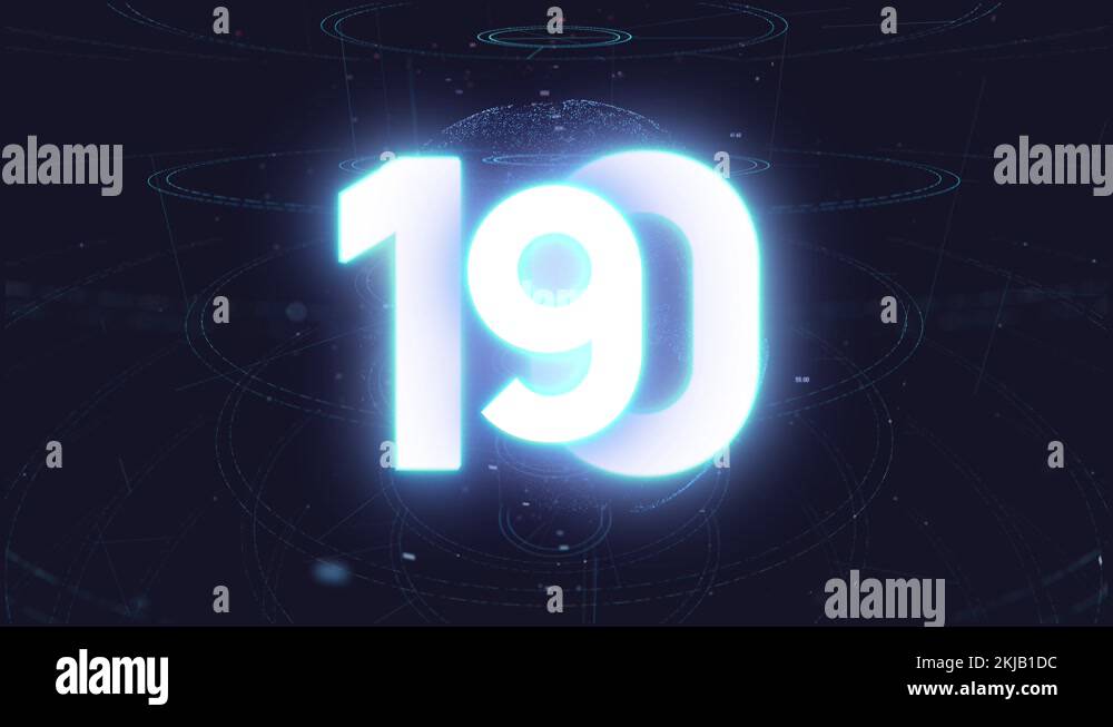 10 seconds countdown animation on glaobal network background Stock ...
