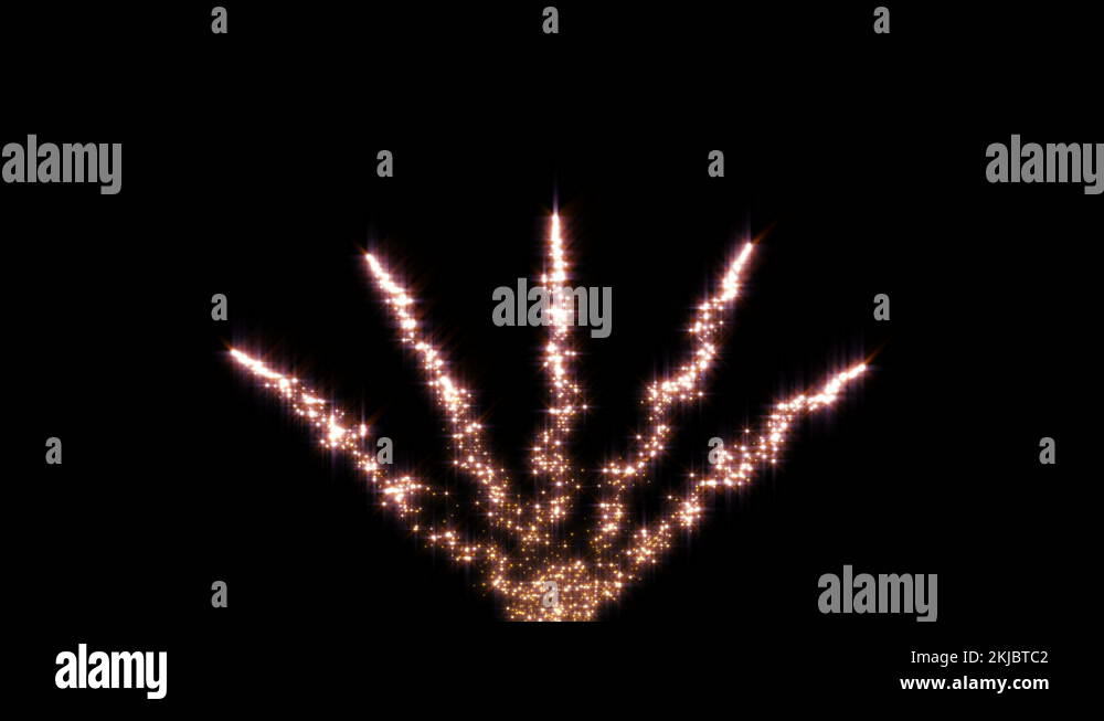 Shining five fireworks, glowing and sparkling lights in the night sky Stock Video Footage Alamy