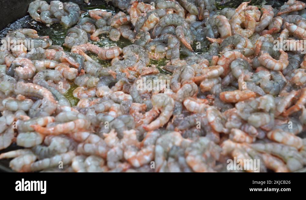 Pan fried garlic king prawns Stock Videos & Footage HD and 4K Video