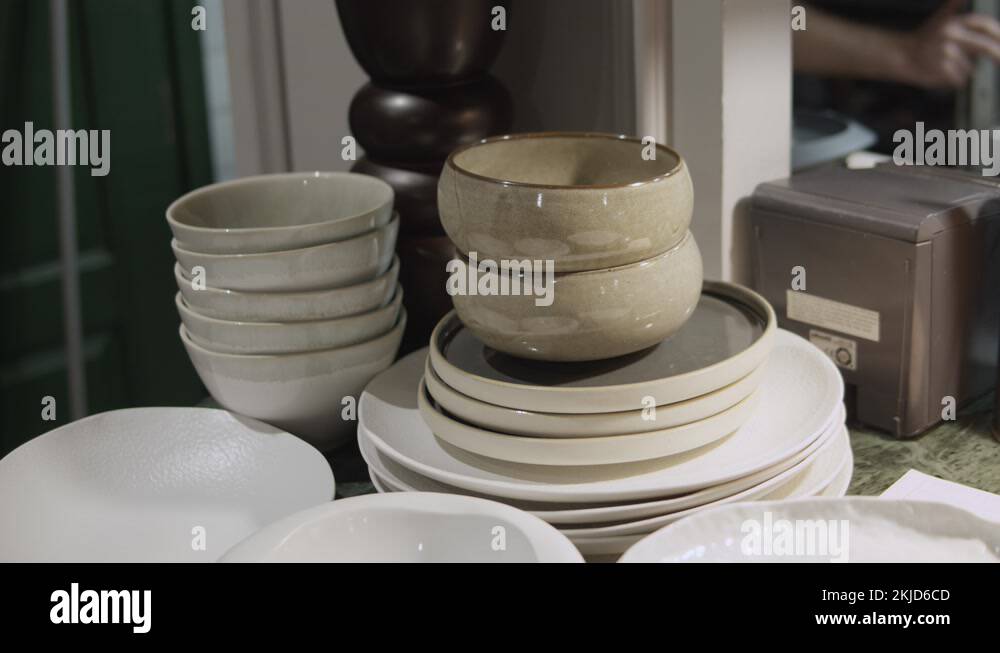 China plates and bowls table setting Stock Videos & Footage HD and 4K