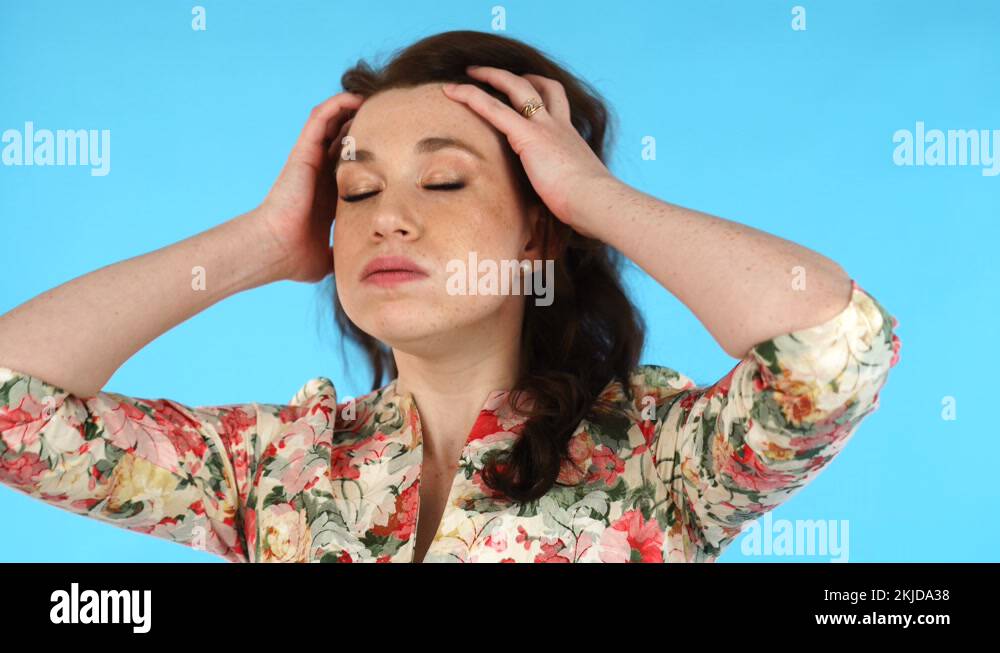 Woman massaging temples eyes closed Stock Videos & Footage - HD and 4K ...